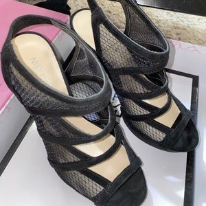 Nine West Open Toe Mesh Heels